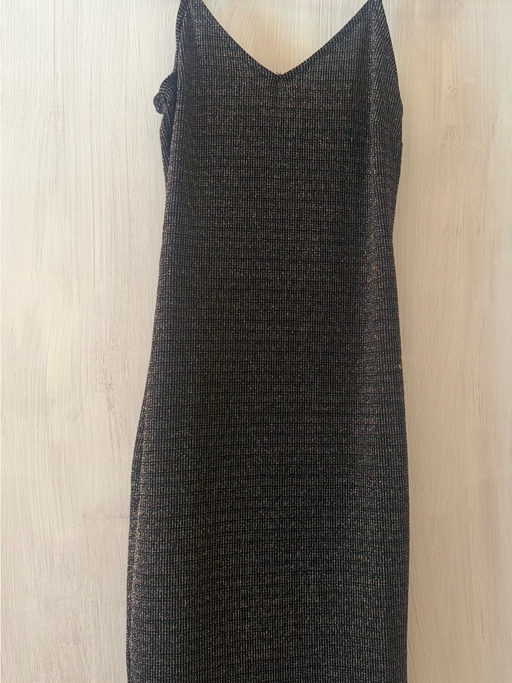 Sleek Black Sparkle Slip Dress - Women's